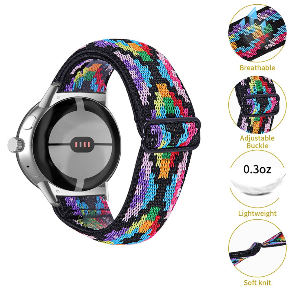 Helt vildt hårdfør Google Pixel Watch Nylon Rem - Flerfarvet#serie_7