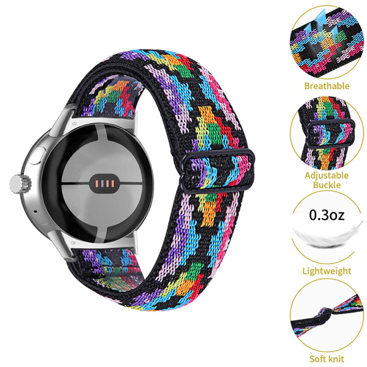 Helt vildt hårdfør Google Pixel Watch Nylon Rem - Flerfarvet#serie_7