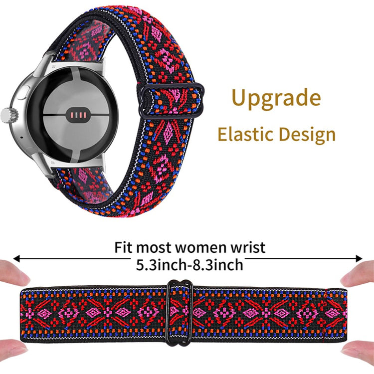 Helt vildt hårdfør Google Pixel Watch Nylon Rem - Rød#serie_8