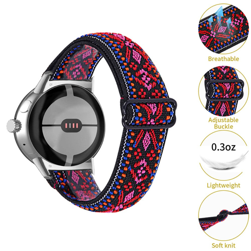 Helt vildt hårdfør Google Pixel Watch Nylon Rem - Rød#serie_8