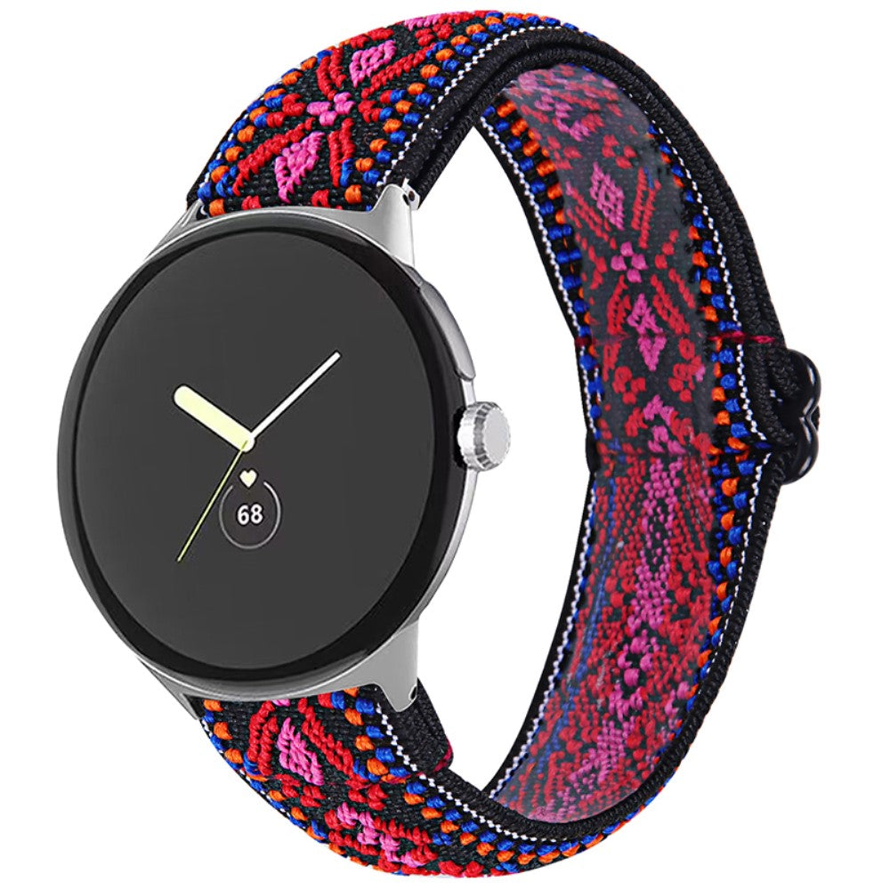 Helt vildt hårdfør Google Pixel Watch Nylon Rem - Rød#serie_8