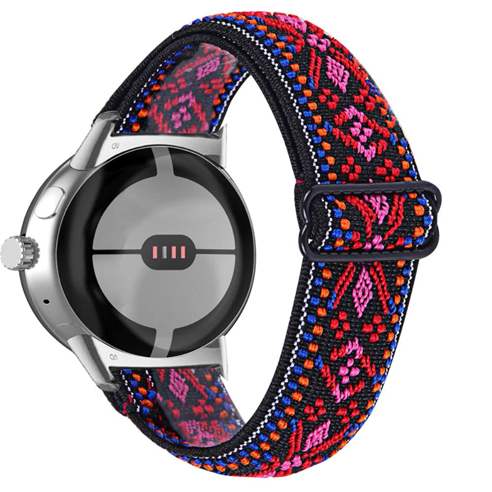 Helt vildt hårdfør Google Pixel Watch Nylon Rem - Rød#serie_8