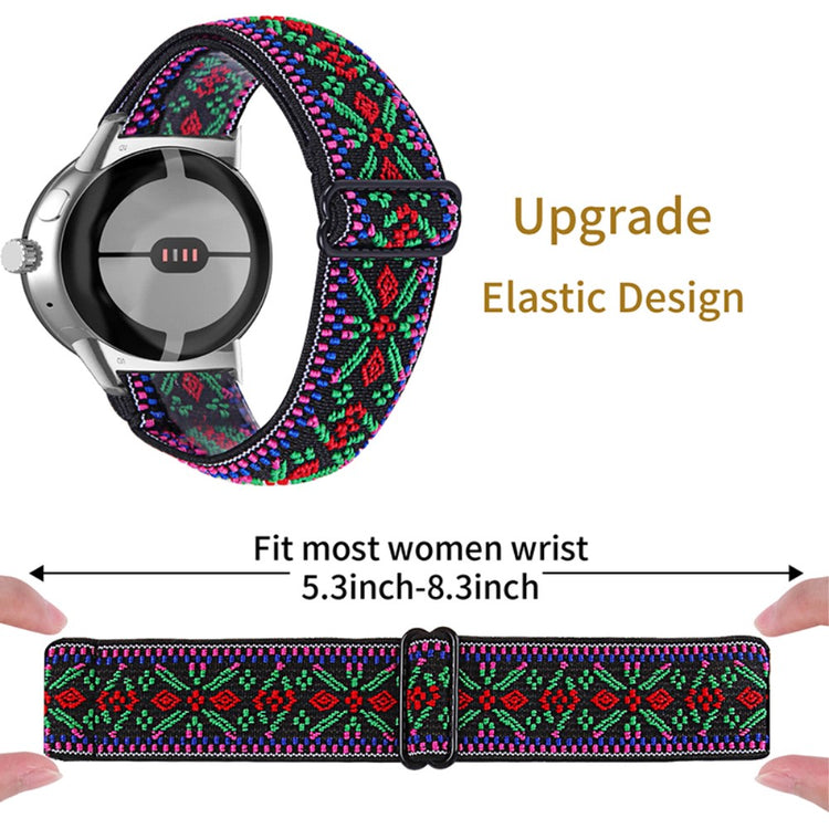 Helt vildt hårdfør Google Pixel Watch Nylon Rem - Flerfarvet#serie_9