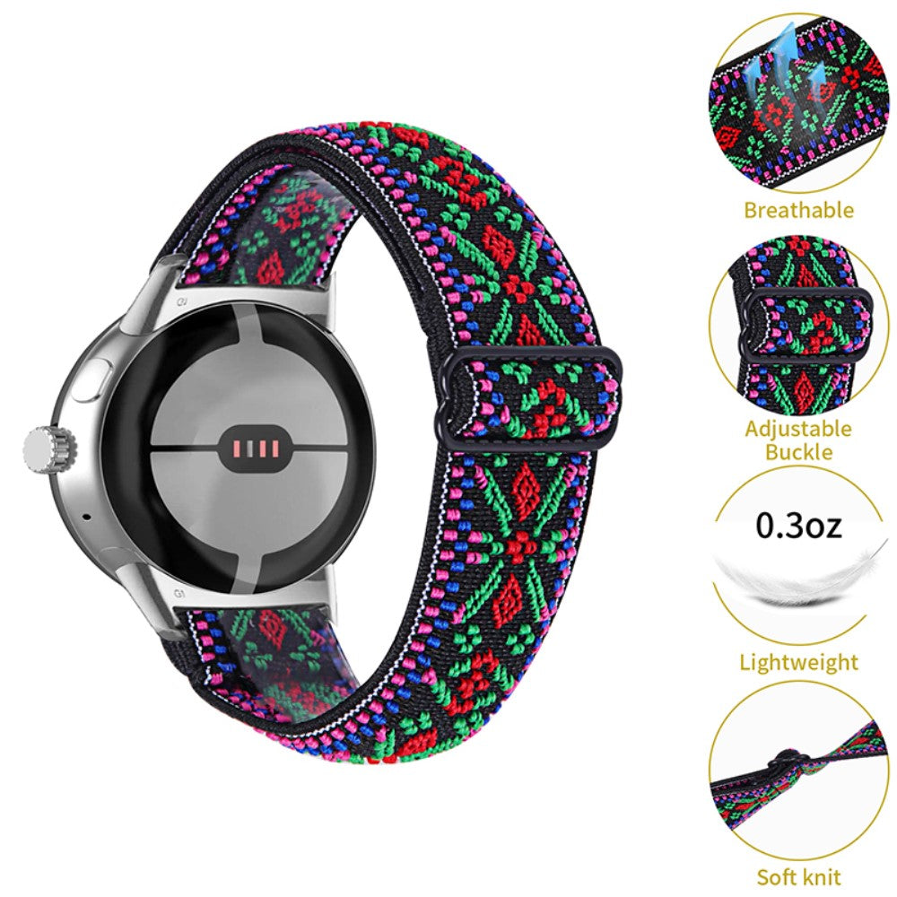 Helt vildt hårdfør Google Pixel Watch Nylon Rem - Flerfarvet#serie_9