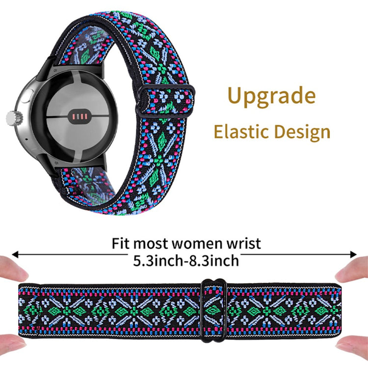 Super elegant Google Pixel Watch Nylon Rem - Flerfarvet#serie_10