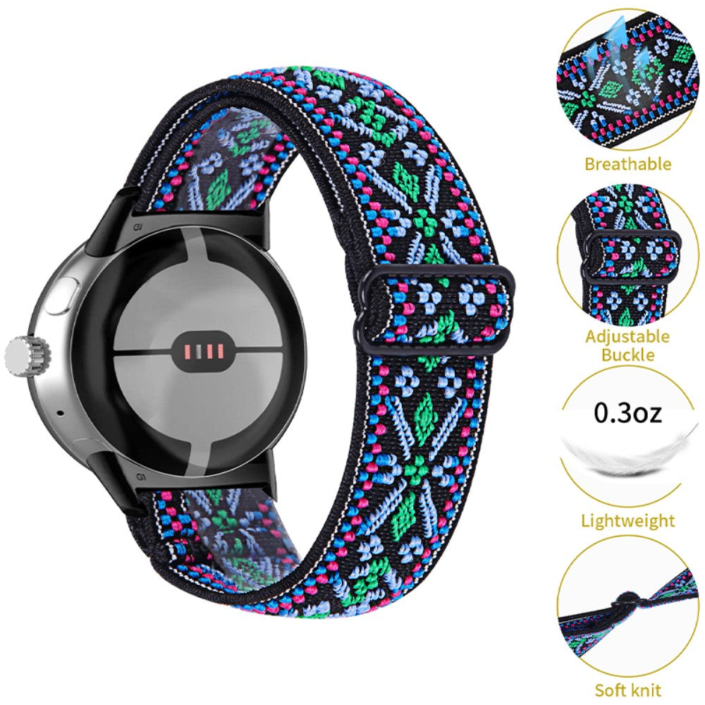 Super elegant Google Pixel Watch Nylon Rem - Flerfarvet#serie_10