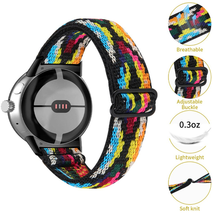 Super elegant Google Pixel Watch Nylon Rem - Flerfarvet#serie_12