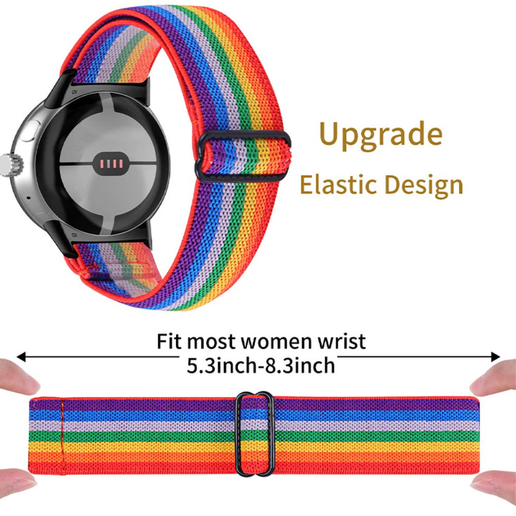 Super elegant Google Pixel Watch Nylon Rem - Flerfarvet#serie_5