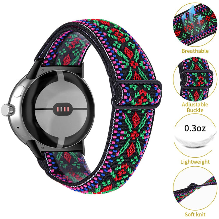 Super elegant Google Pixel Watch Nylon Rem - Flerfarvet#serie_9