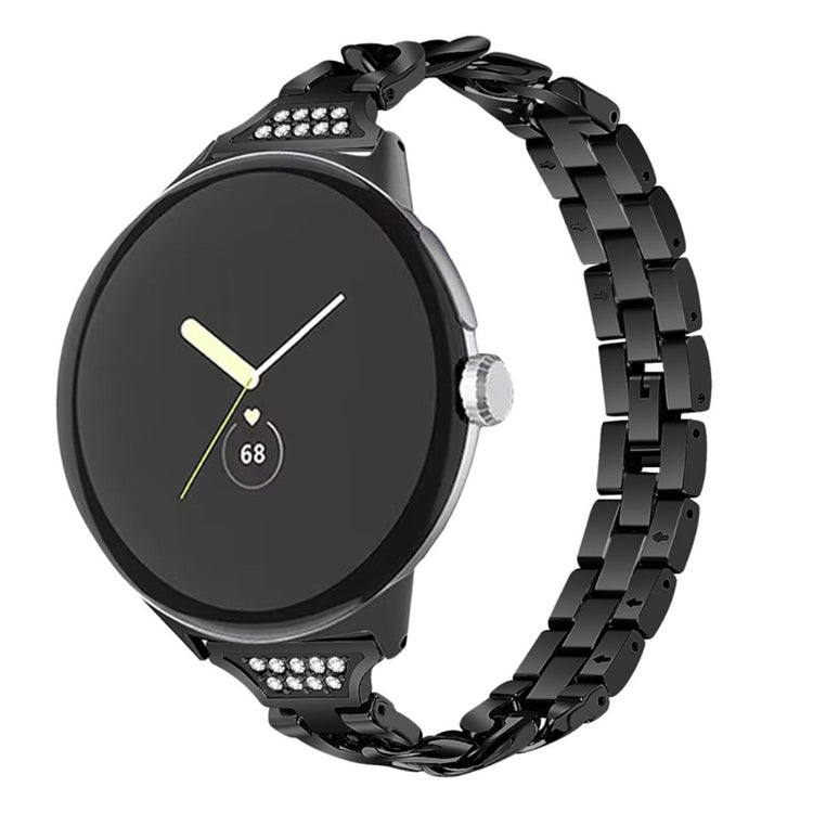 Pænt Google Pixel Watch Metal og Rhinsten Rem - Sort#serie_1