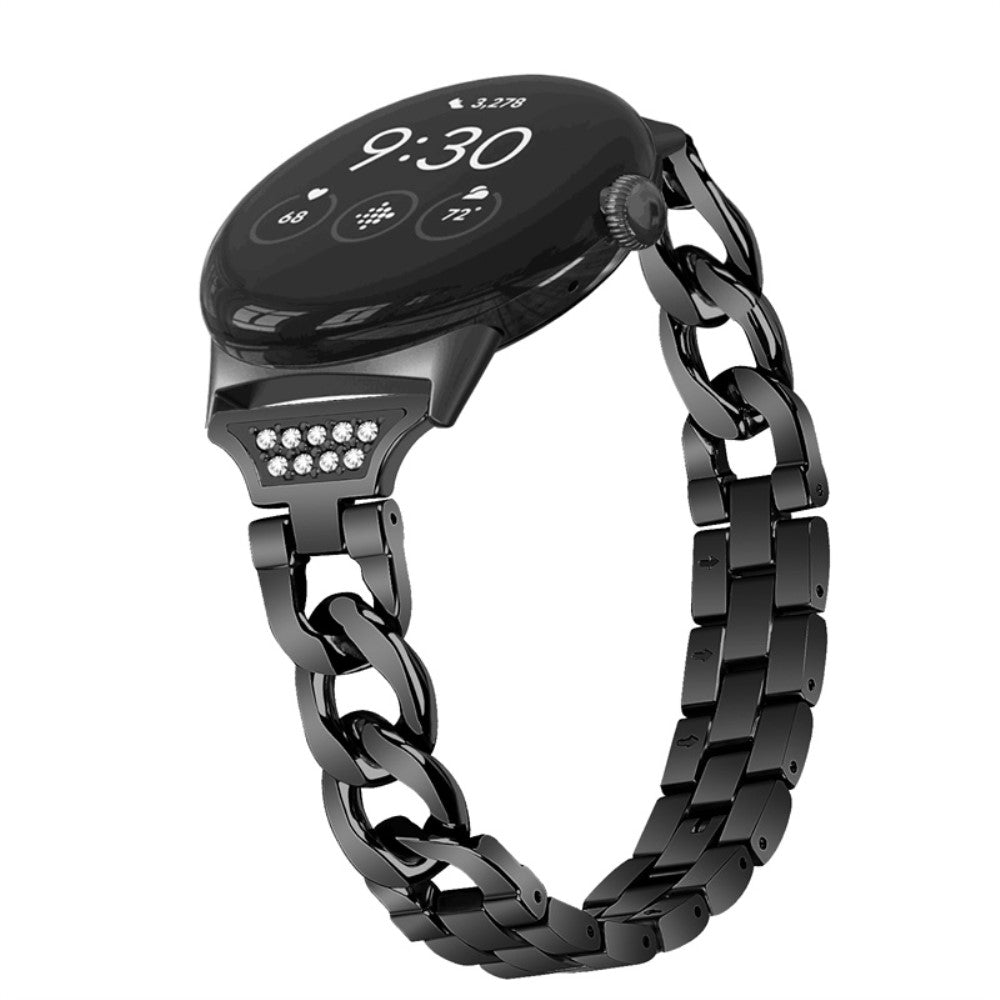 Pænt Google Pixel Watch Metal og Rhinsten Rem - Sort#serie_1