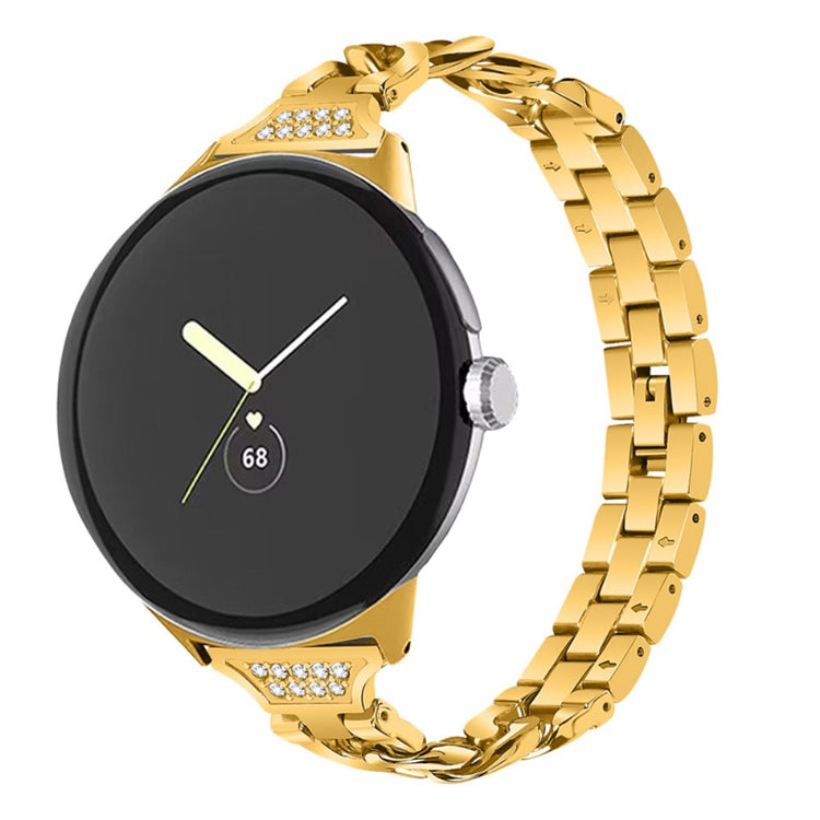 Pænt Google Pixel Watch Metal og Rhinsten Rem - Guld#serie_2