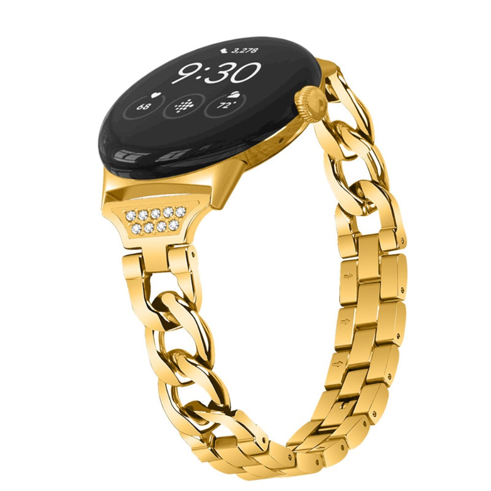 Pænt Google Pixel Watch Metal og Rhinsten Rem - Guld#serie_2