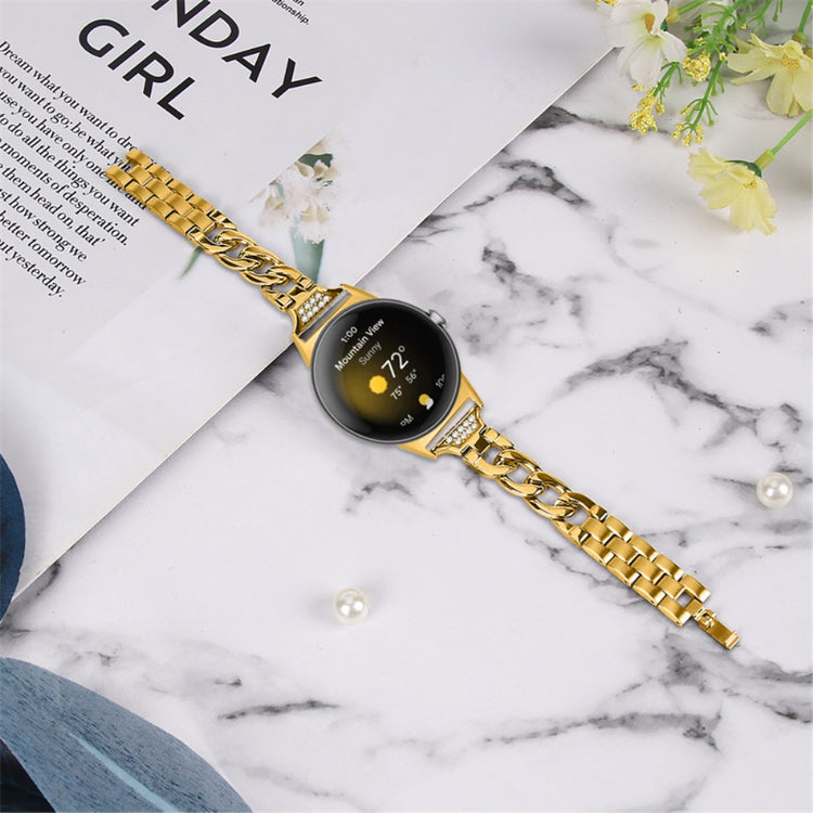 Pænt Google Pixel Watch Metal og Rhinsten Rem - Guld#serie_2
