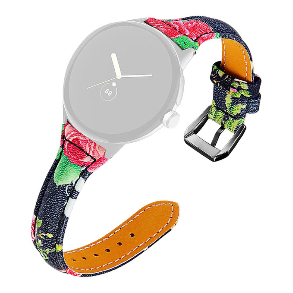 Rigtigt smuk Google Pixel Watch Ægte læder Rem - Rød#serie_1