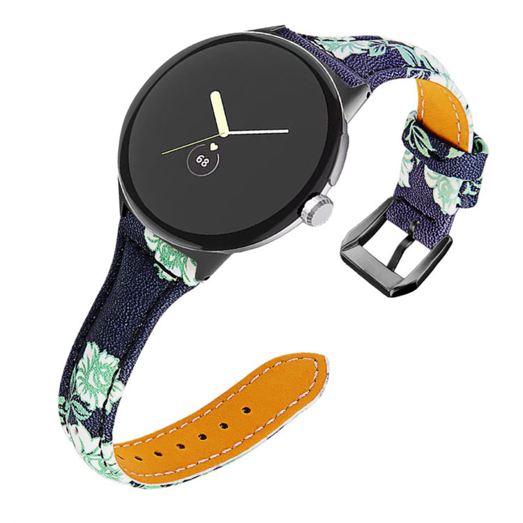 Rigtigt smuk Google Pixel Watch Ægte læder Rem - Grøn#serie_2