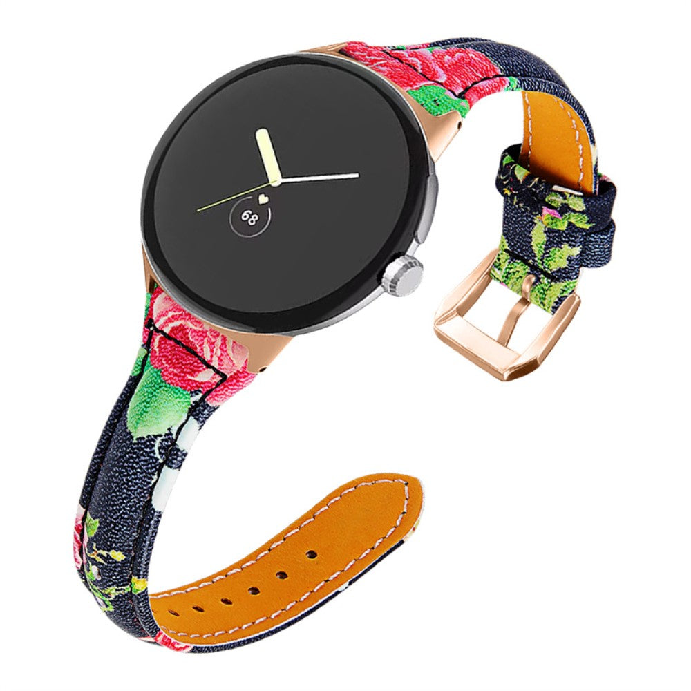 Meget fint Google Pixel Watch Ægte læder Rem - Rød#serie_1