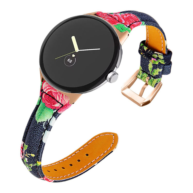 Meget fint Google Pixel Watch Ægte læder Rem - Rød#serie_1