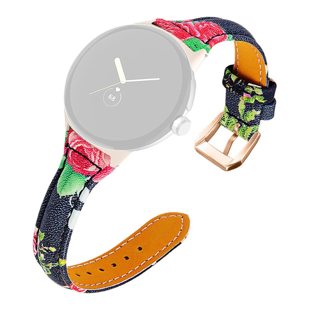 Meget fint Google Pixel Watch Ægte læder Rem - Rød#serie_1
