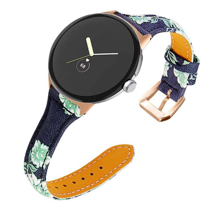 Meget fint Google Pixel Watch Ægte læder Rem - Grøn#serie_2