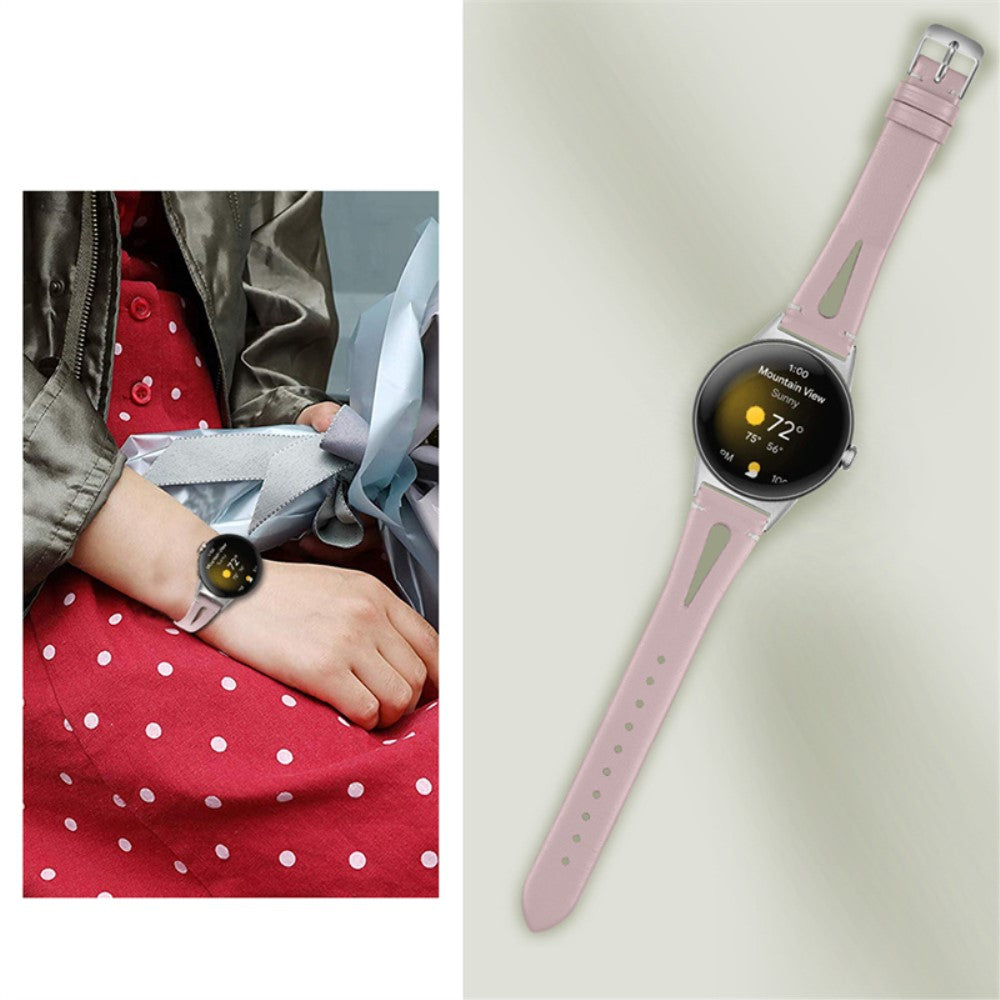 Fantastisk Google Pixel Watch Ægte læder Rem - Pink#serie_1