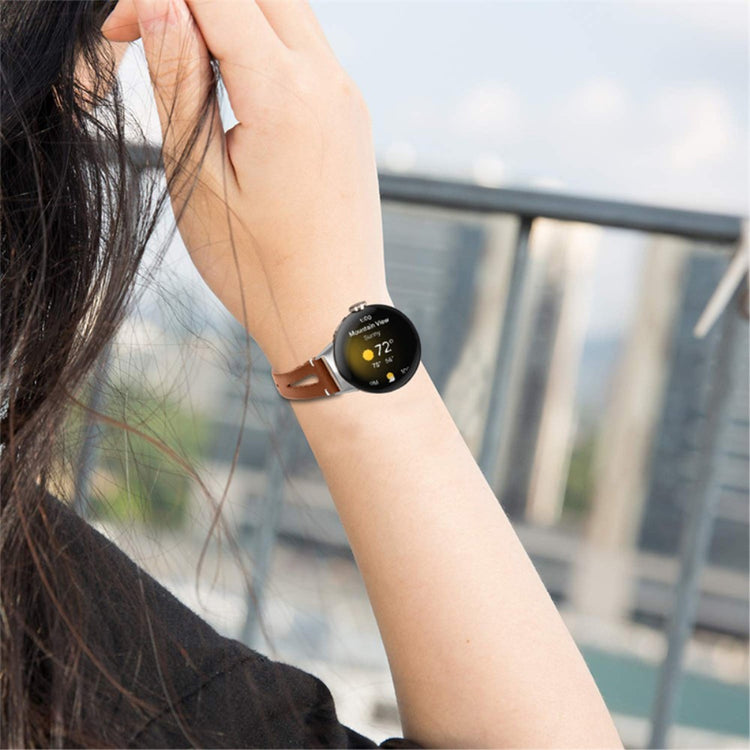 Fantastisk Google Pixel Watch Ægte læder Rem - Brun#serie_6