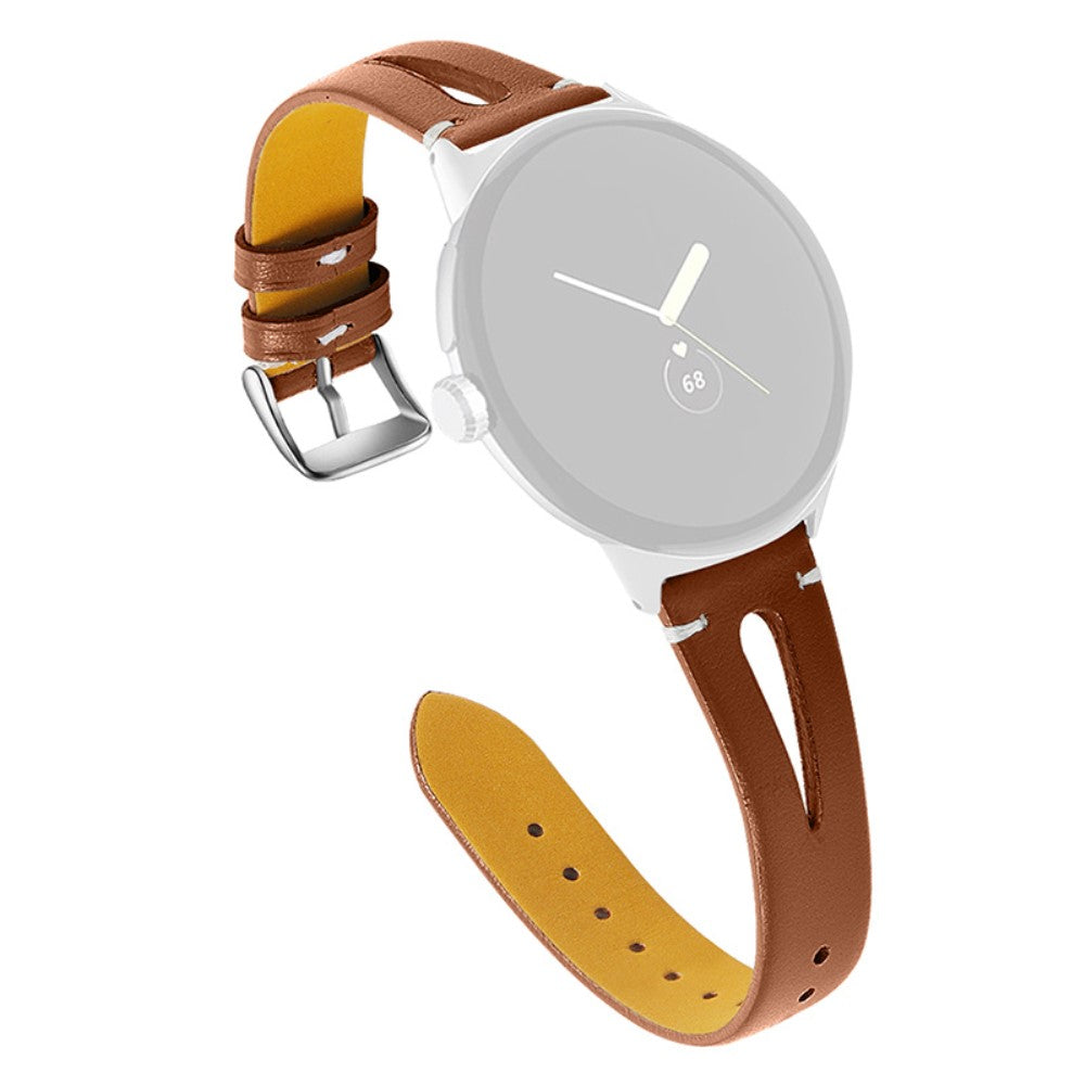 Fantastisk Google Pixel Watch Ægte læder Rem - Brun#serie_6