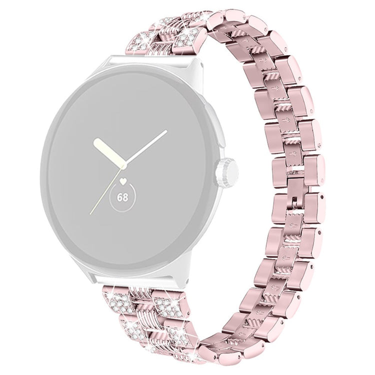 Super sejt Google Pixel Watch Metal og Rhinsten Rem - Pink#serie_2