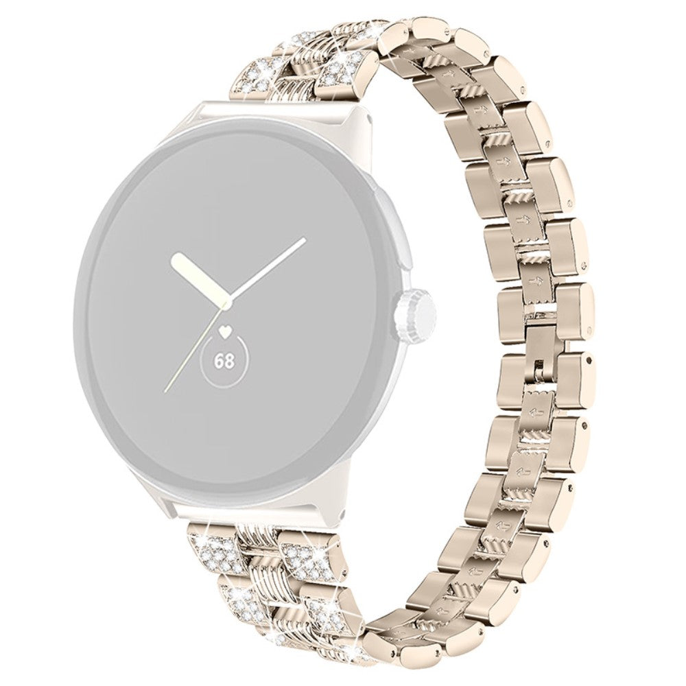 Super sejt Google Pixel Watch Metal og Rhinsten Rem - Guld#serie_4