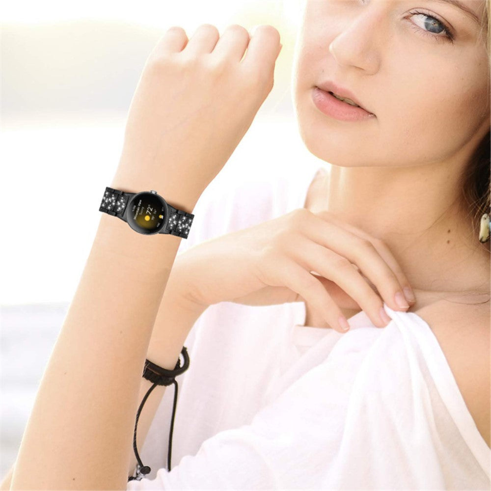 Sejt Google Pixel Watch Metal og Rhinsten Rem - Sort#serie_1