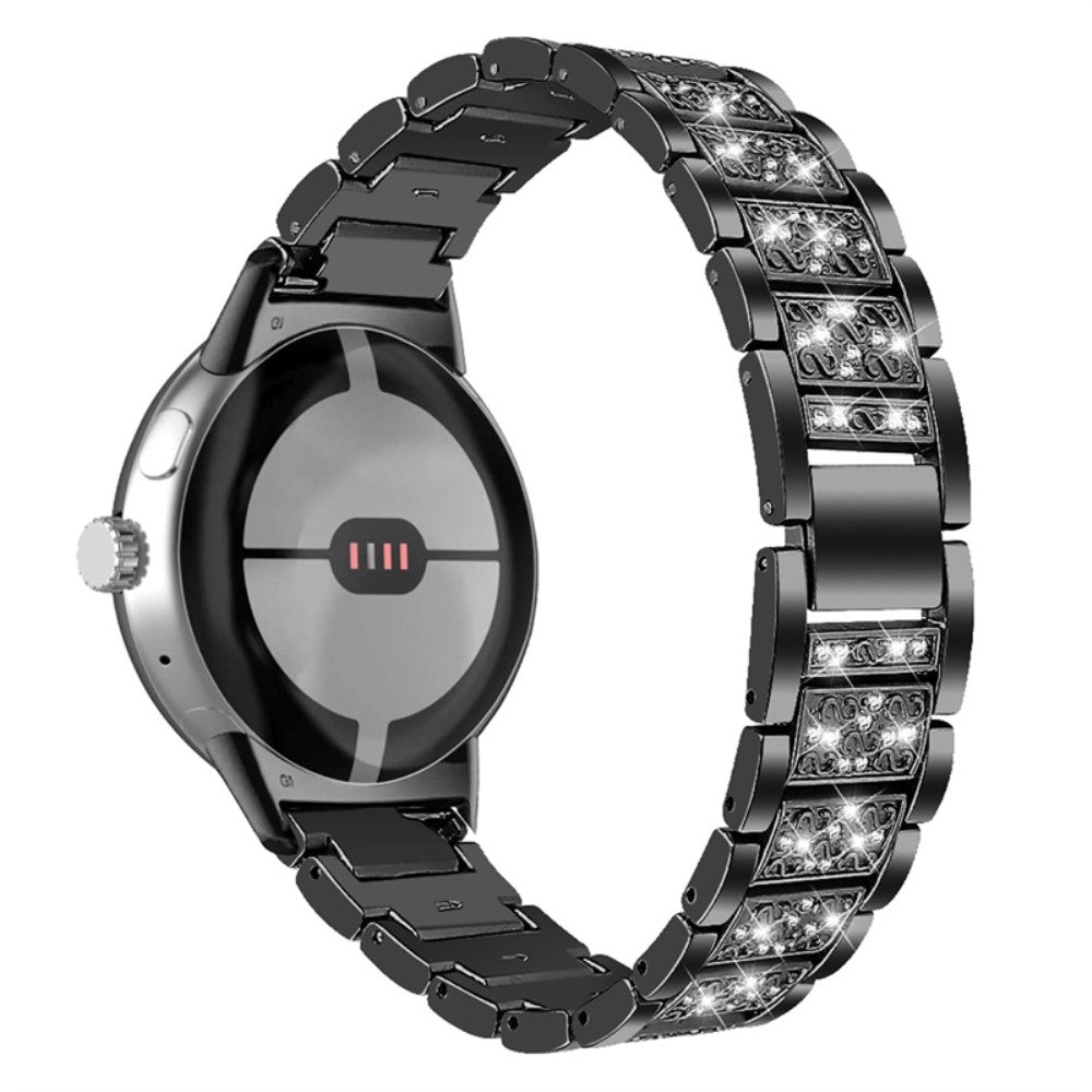 Sejt Google Pixel Watch Metal og Rhinsten Rem - Sort#serie_1