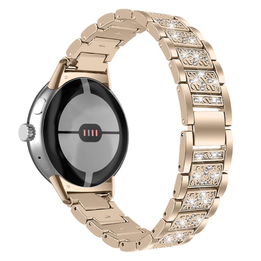 Sejt Google Pixel Watch Metal og Rhinsten Rem - Guld#serie_5