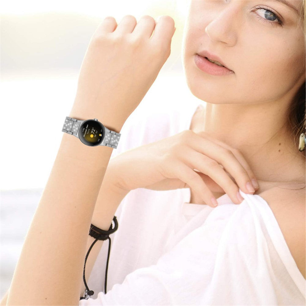 Sejt Google Pixel Watch Metal og Rhinsten Rem - Sølv#serie_6