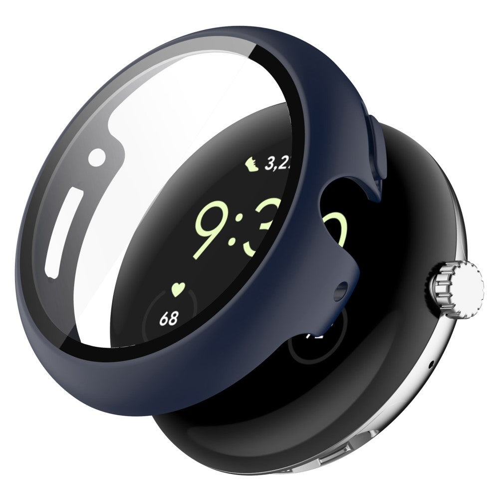 Super Flot Google Pixel Watch Cover med Skærmbeskytter i Plastik og Hærdet Glas - Blå#serie_6