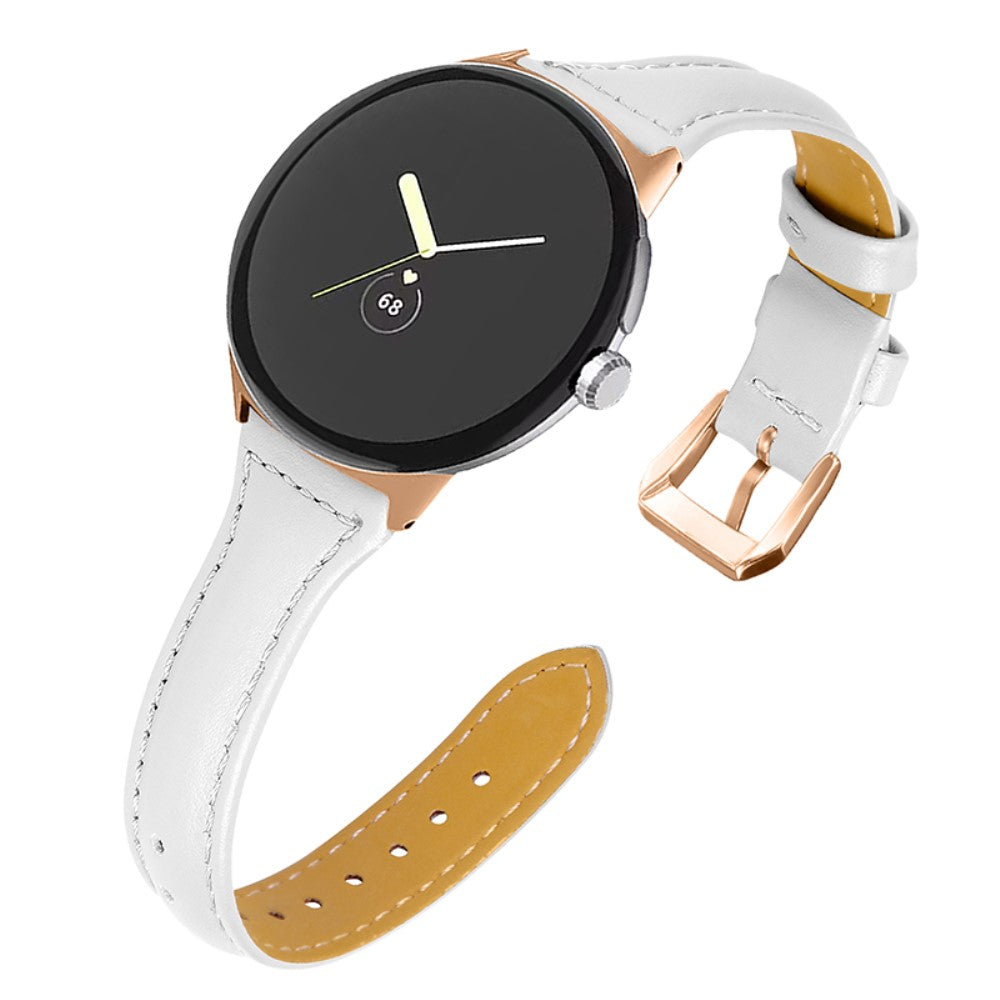 Meget godt Google Pixel Watch Ægte læder Rem - Hvid#serie_1