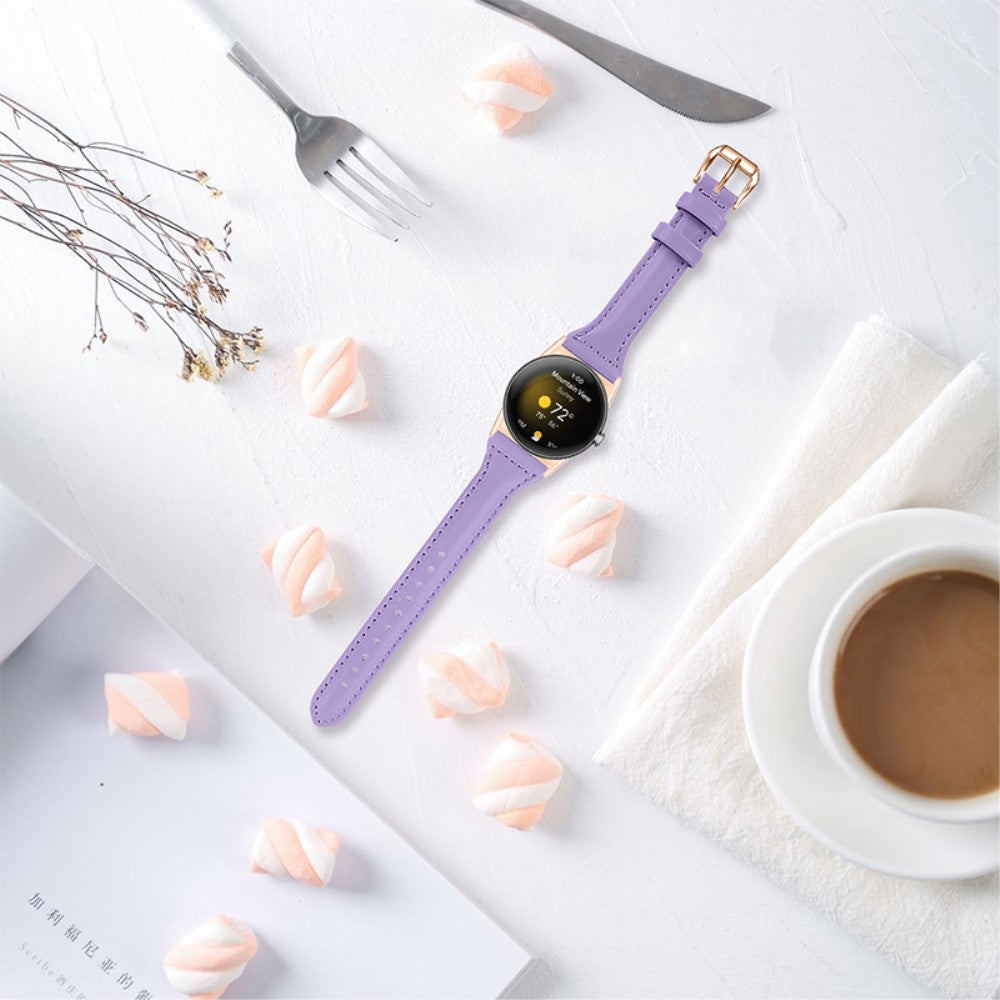 Meget fint Google Pixel Watch Ægte læder Rem - Lilla#serie_10