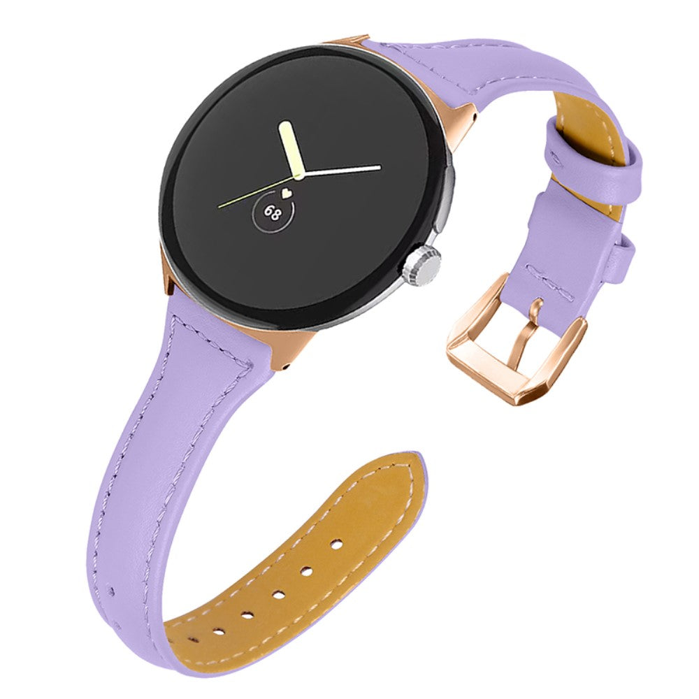 Meget godt Google Pixel Watch Ægte læder Rem - Lilla#serie_10