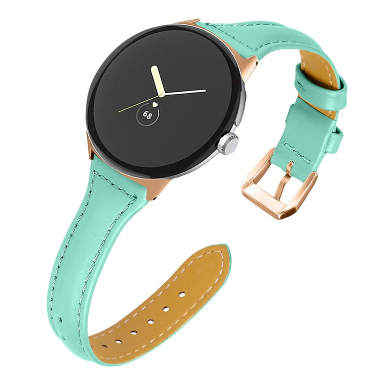 Meget godt Google Pixel Watch Ægte læder Rem - Grøn#serie_11