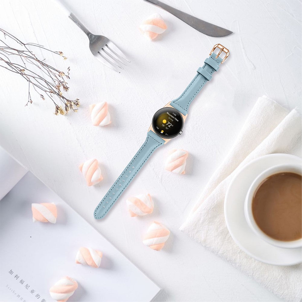 Meget fint Google Pixel Watch Ægte læder Rem - Blå#serie_13