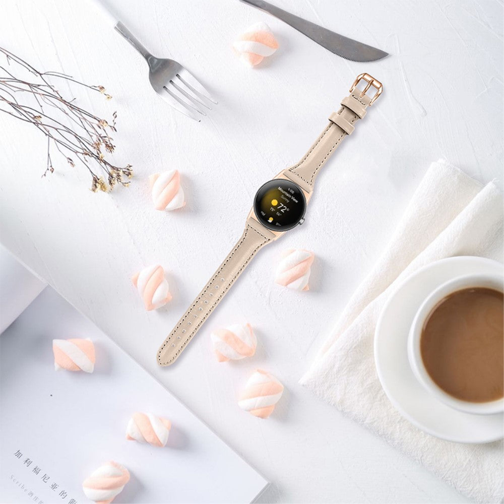 Meget fint Google Pixel Watch Ægte læder Rem - Beige#serie_14