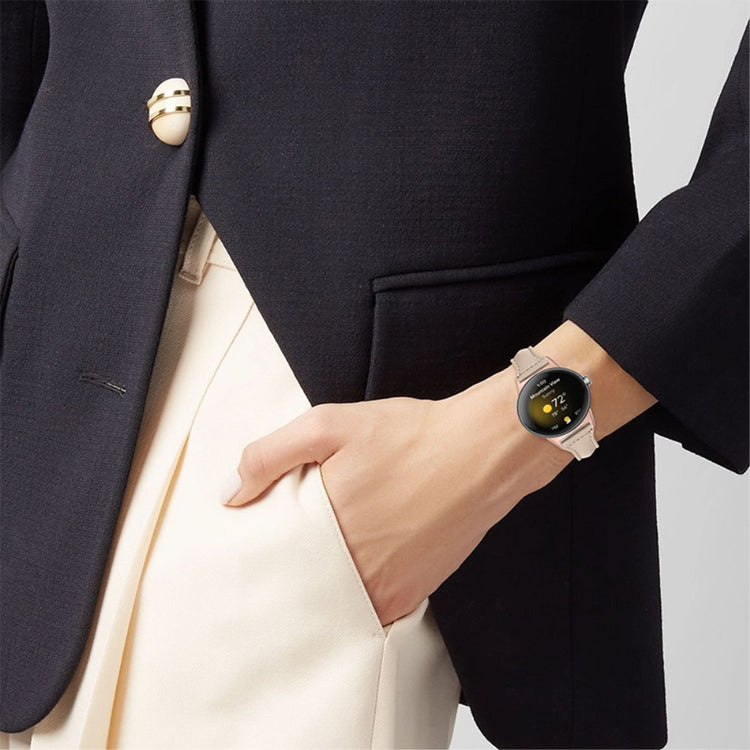 Meget fint Google Pixel Watch Ægte læder Rem - Beige#serie_14
