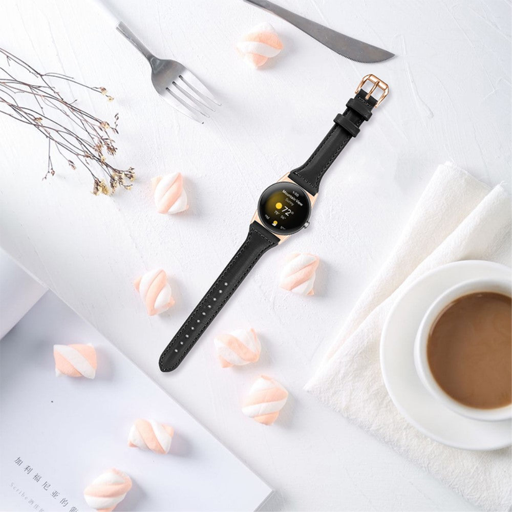 Meget fint Google Pixel Watch Ægte læder Rem - Sort#serie_3