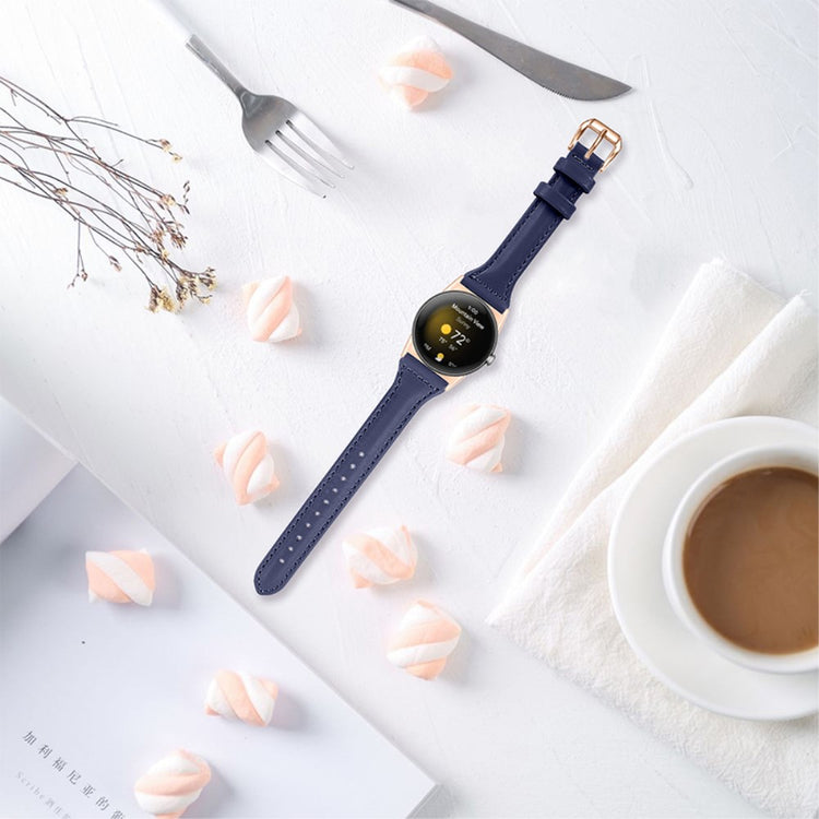 Meget fint Google Pixel Watch Ægte læder Rem - Blå#serie_7