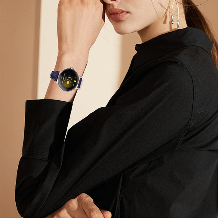 Meget fint Google Pixel Watch Ægte læder Rem - Blå#serie_7