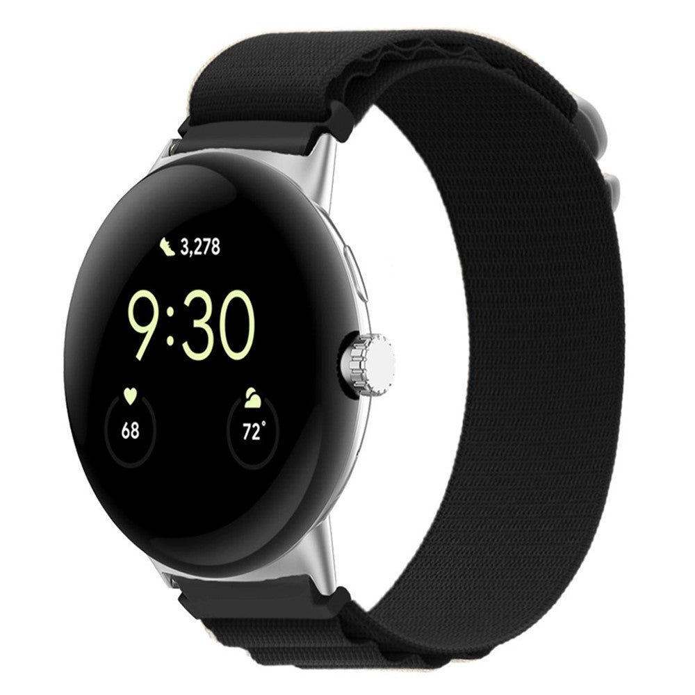 Vildt kønt Google Pixel Watch Nylon Rem - Sort#serie_2