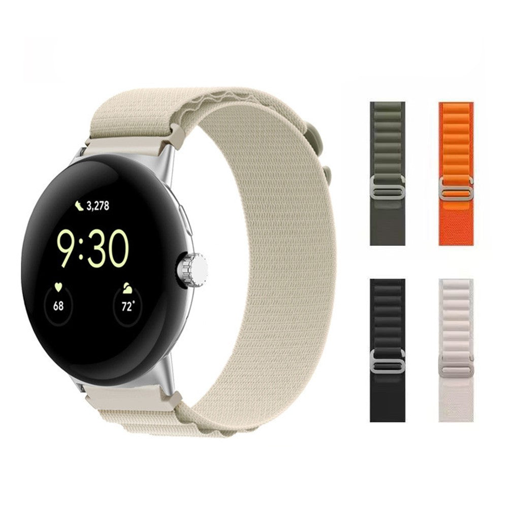 Vildt kønt Google Pixel Watch Nylon Rem - Sort#serie_2