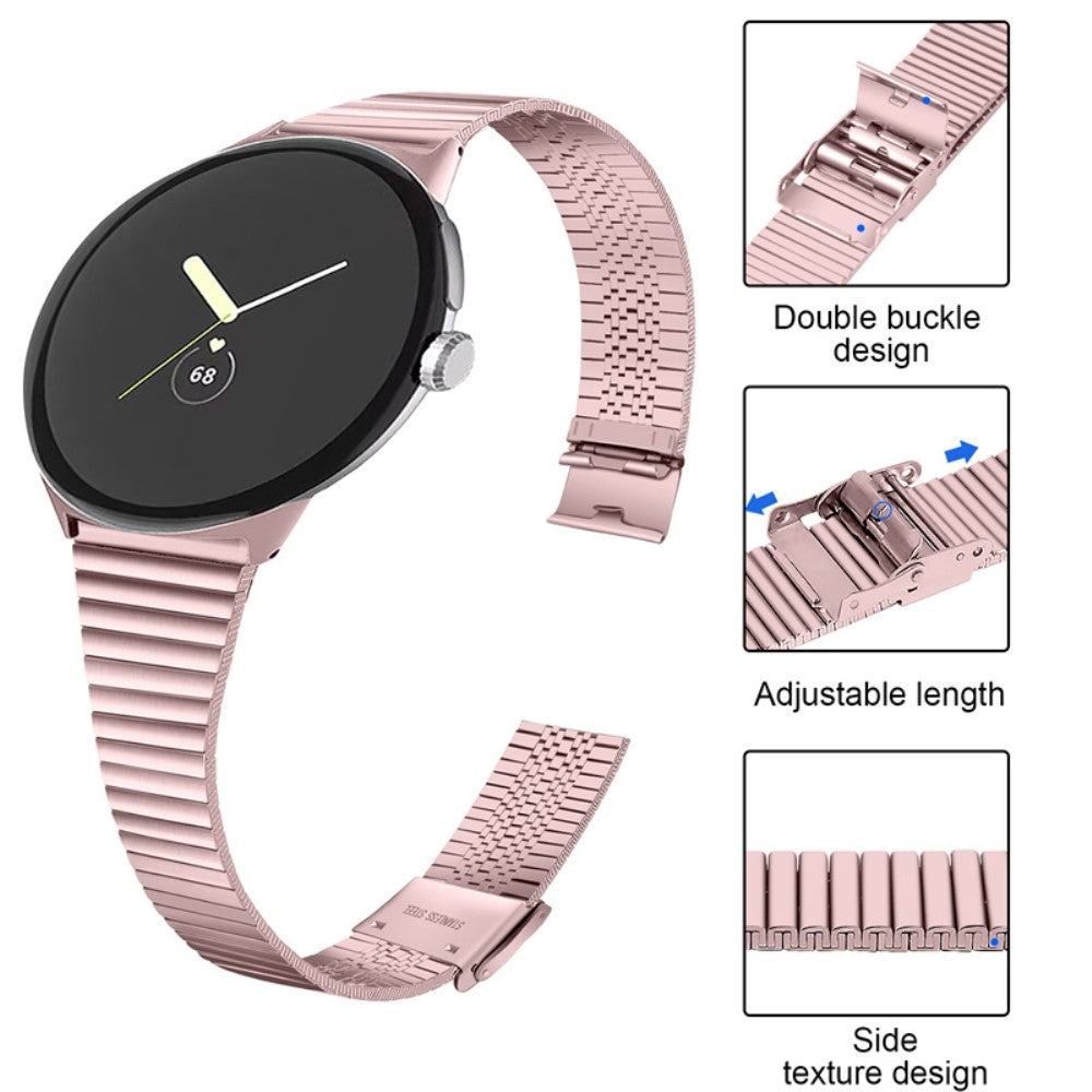 Super smuk Google Pixel Watch Metal Rem - Pink#serie_3