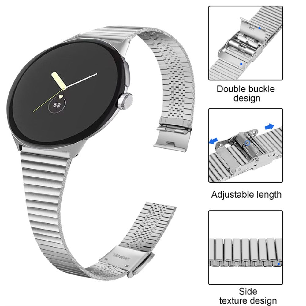 Helt vildt holdbart Google Pixel Watch Metal Rem - Sølv#serie_073