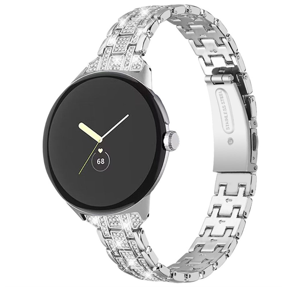 Vildt rart Google Pixel Watch Metal og Rhinsten Rem - Sølv#serie_3