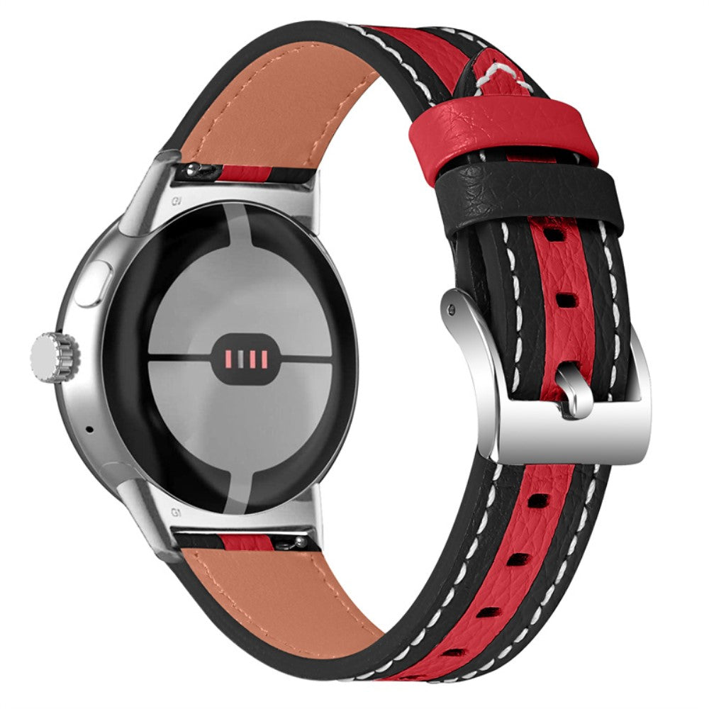 Helt vildt flot Google Pixel Watch Ægte læder Rem - Rød#serie_2